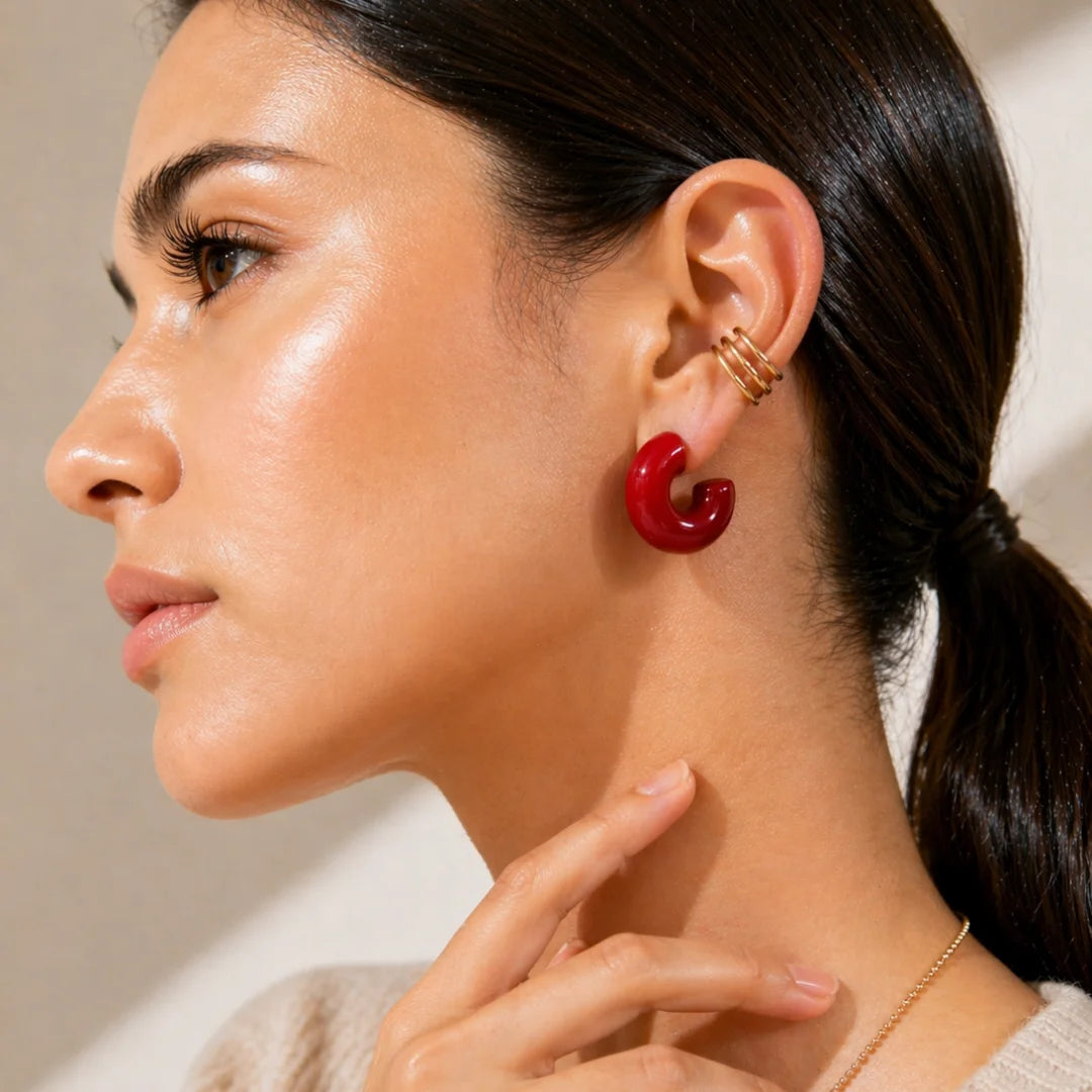 Aretes Bloomy Red