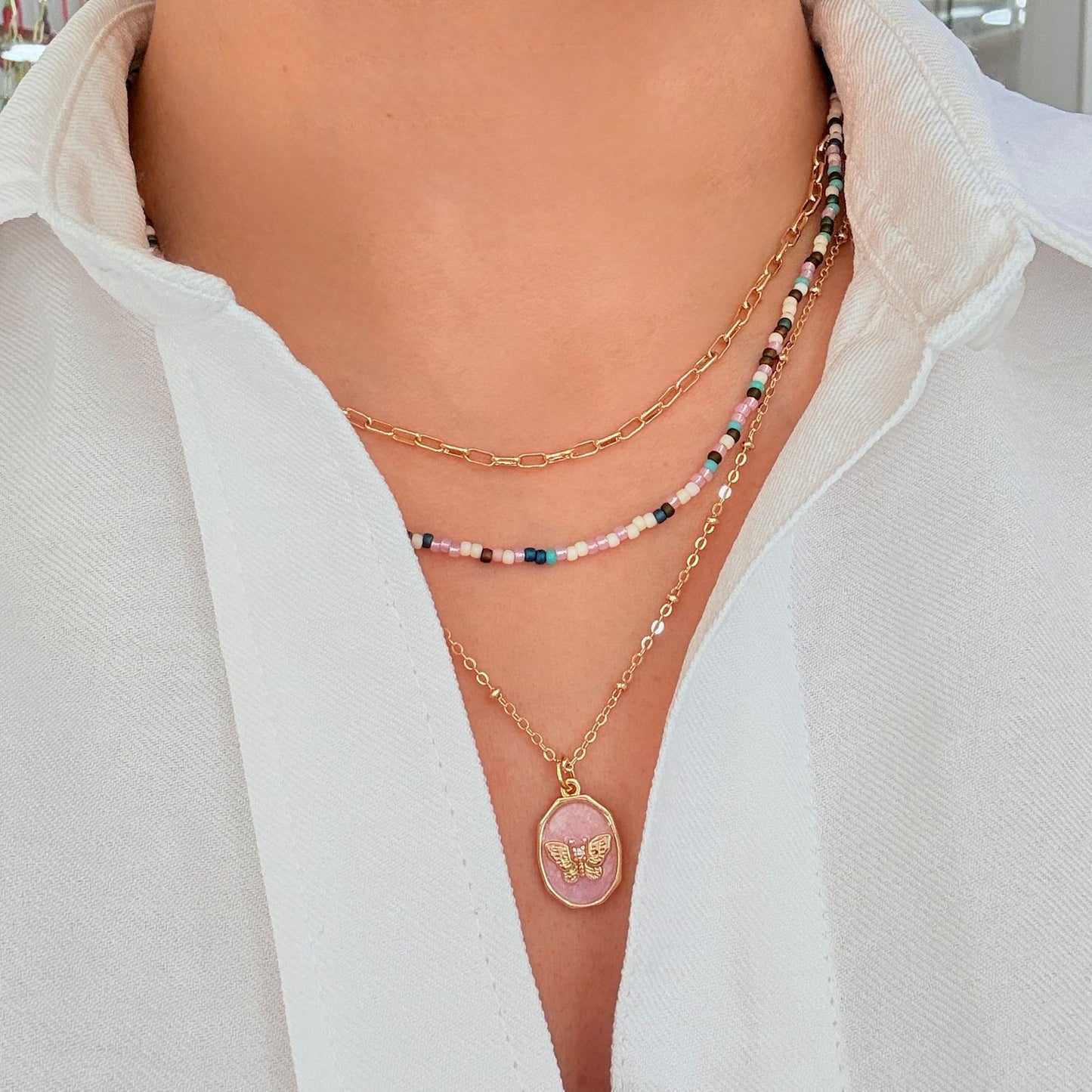 Set x3 Mariposa Rosa