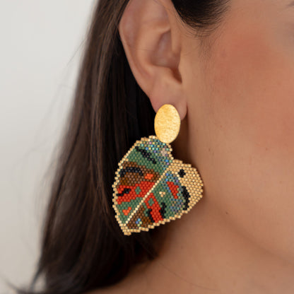 Aretes Monstera Miyuki