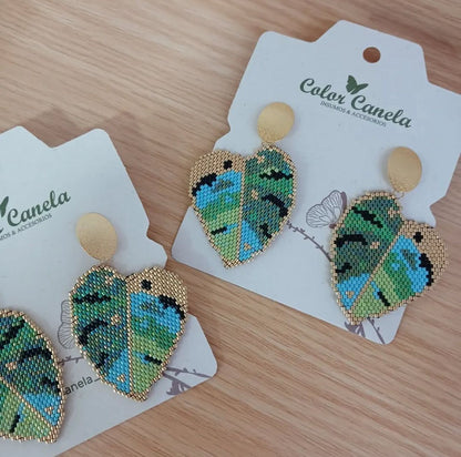 Hoja Mostera miyuki azul