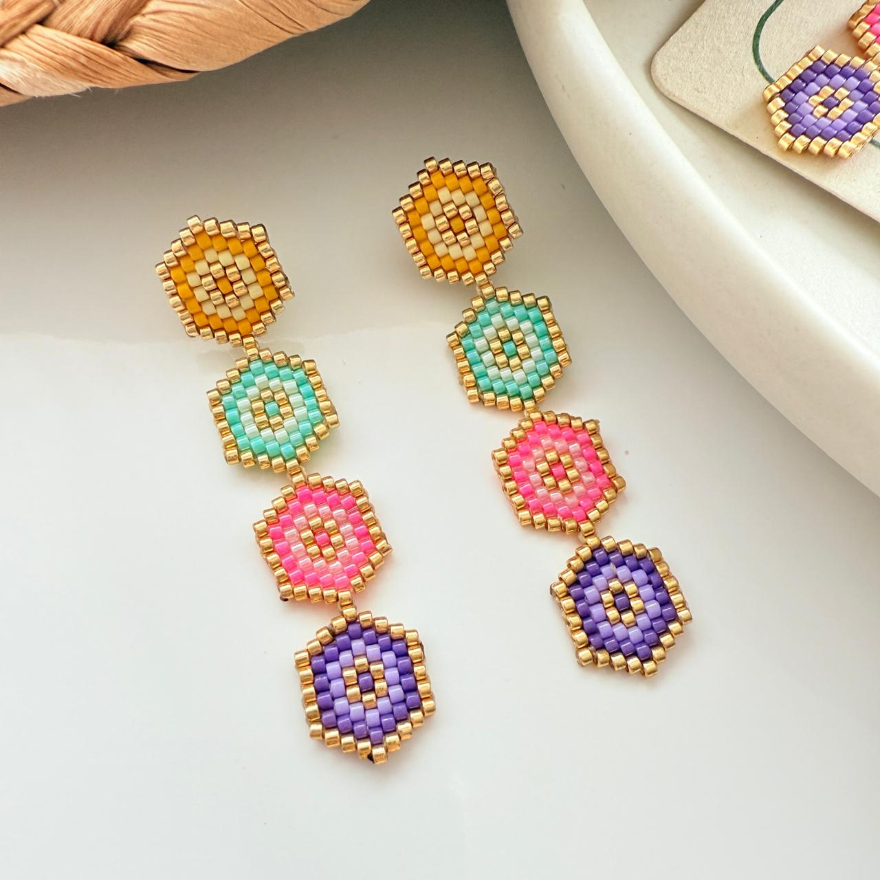 Aretes Hexa Multicolor
